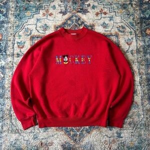 Vintage Disney Mickey Mouse Spellout Crewneck Size XL